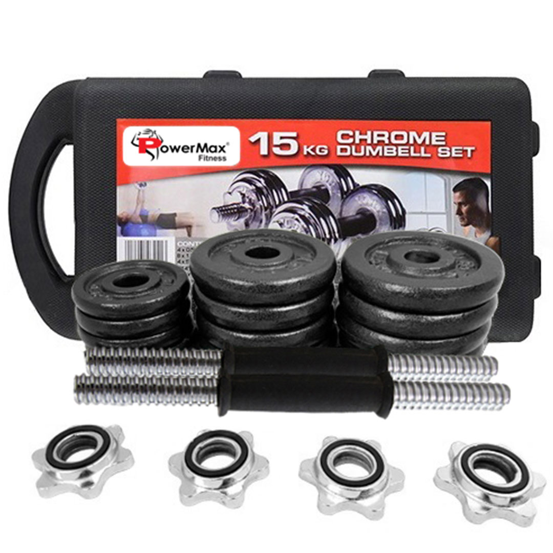 PDS-15 Dumbbells Set Metal Plates + Dumbbell Rods Home Gym