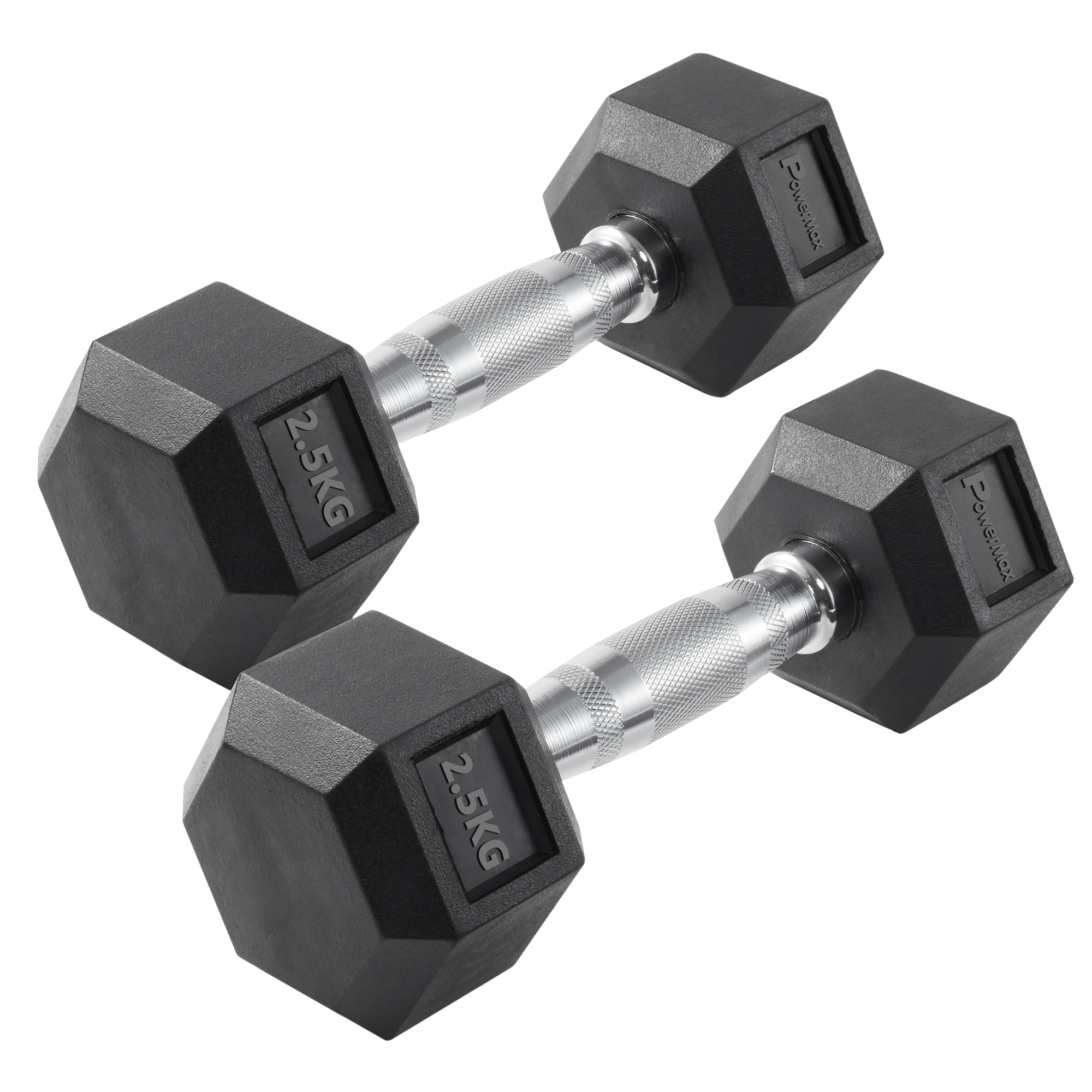 DRH-02.5 2.5 KG Rubber Coated Hexagon Dumbbells